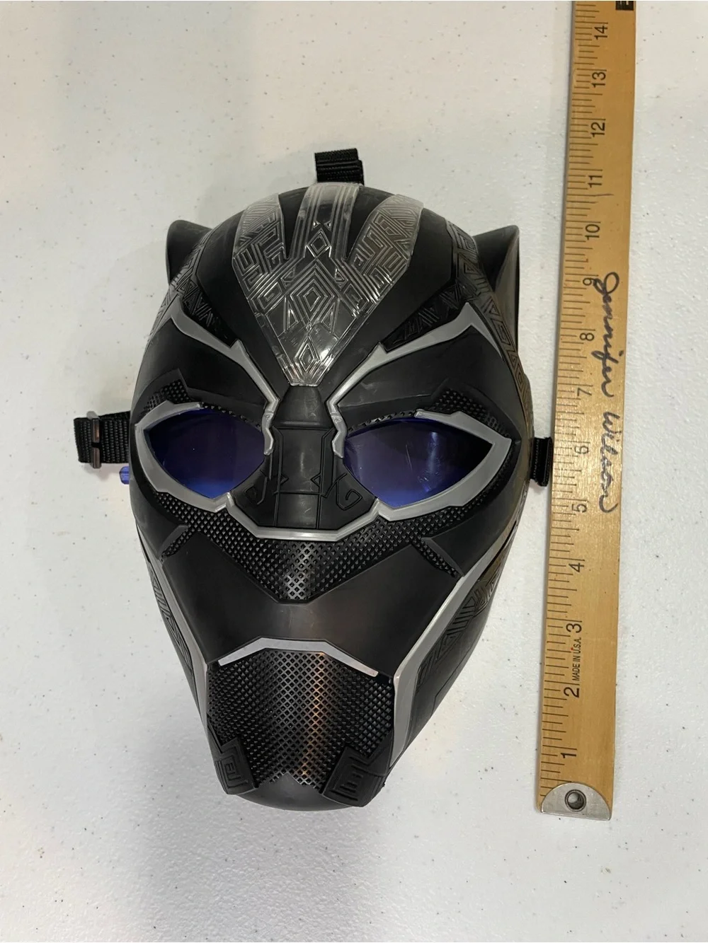 Black Panther Costume Mask with Blue Lenses